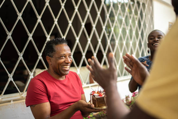 istock Family celebrating father's birthday 1422025668