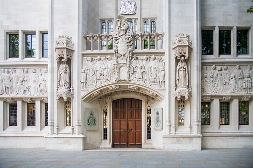 UK Supreme Court facade in the City of Westminster