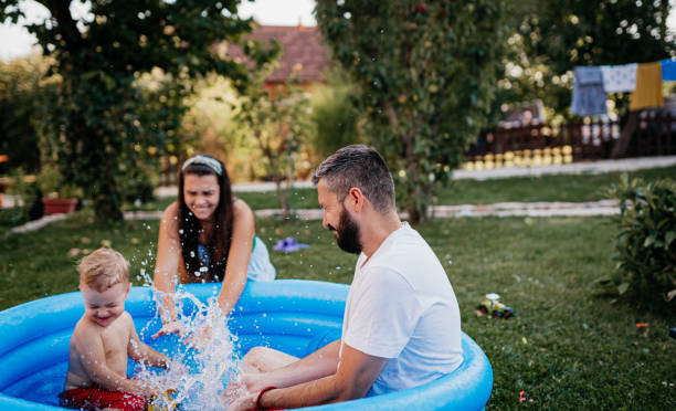 Water battle in our yard