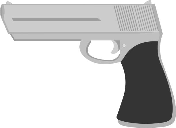 vector illustration pistol cartoon Vector illustration of a gun firearm gun violence stock illustrations
