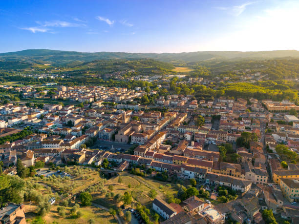 istock Certaldo italian old town in Tuscany from drone 1422046932