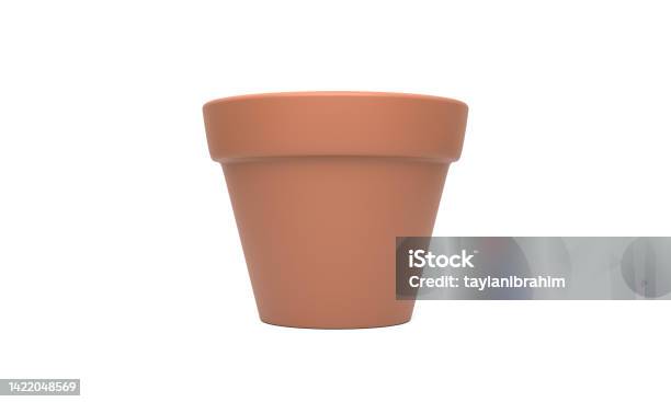 Empty Flower Pot Stock Photo - Download Image Now - Flower Pot, White Background, Terracotta