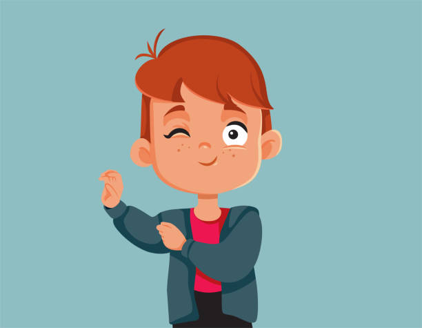 Toddler Boy Learning How to Dress Himself Vector Cartoon Illustration Cute little child getting dressed being self-reliant and independent boy getting dressed for school stock illustrations