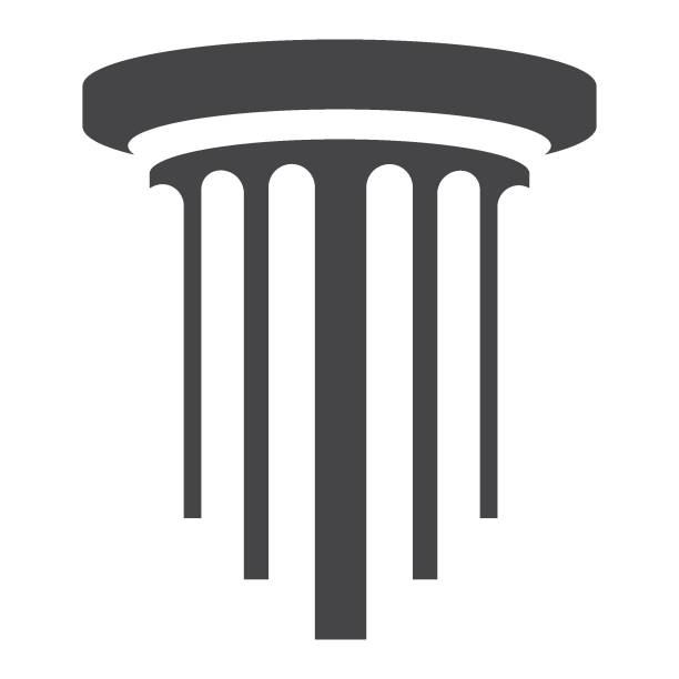 säulen-logo-vorlage. säulenvektor-illustration - column stock-grafiken, -clipart, -cartoons und -symbole