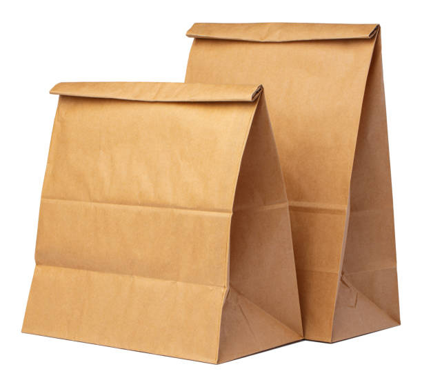 istock Craft paper package for food on white background 1422063319