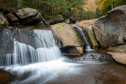 Small waterfalls at Screw Augur Falls, Grafton Notch State Park, Maine, USA