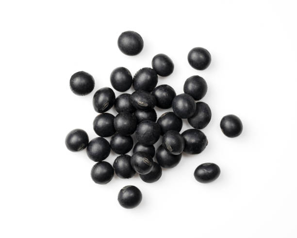 istock Black beans placed on a white background. Black soybeans (kurodazu). 1422067002