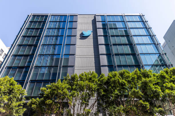 Twitter San Francisco Market Street San Francisco, United States - September 8, 2022: Twitter headquarters, located at 1355 Market St, Suite 900 in San Francisco. The company is currently suing Elon Musk attempting to uphold his pledge to purchase the company. Trial is set to begin in October. brand name online messaging platform stock pictures, royalty-free photos & images