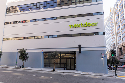 San Francisco, United States - September 8, 2022: Nextdoor Inc headquarters located at 420 Taylor St. in San Francisco.