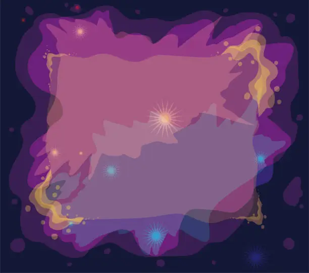 Vector illustration of Colorful clouds with stars and blank space, Vector illustration