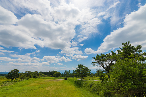 Daytime view of Kuju Highlands in Taketa City, Oita Prefecture, Japan