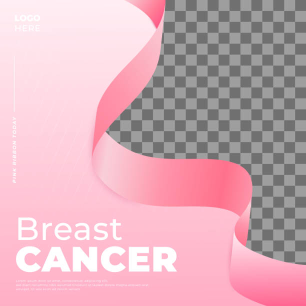 illustrazioni stock, clip art, cartoni animati e icone di tendenza di modello di post per il mese di sensibilizzazione sul cancro al seno per i social media - backgrounds pink femininity ribbon