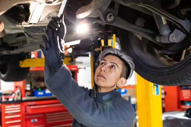 Photo of Real life female mechanic at work