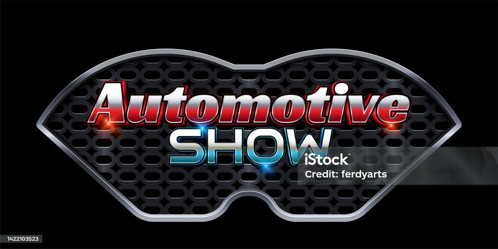 Car Show Text Automotive Show 3d Logo Text Effect With Realistic Modern Car Grill ...