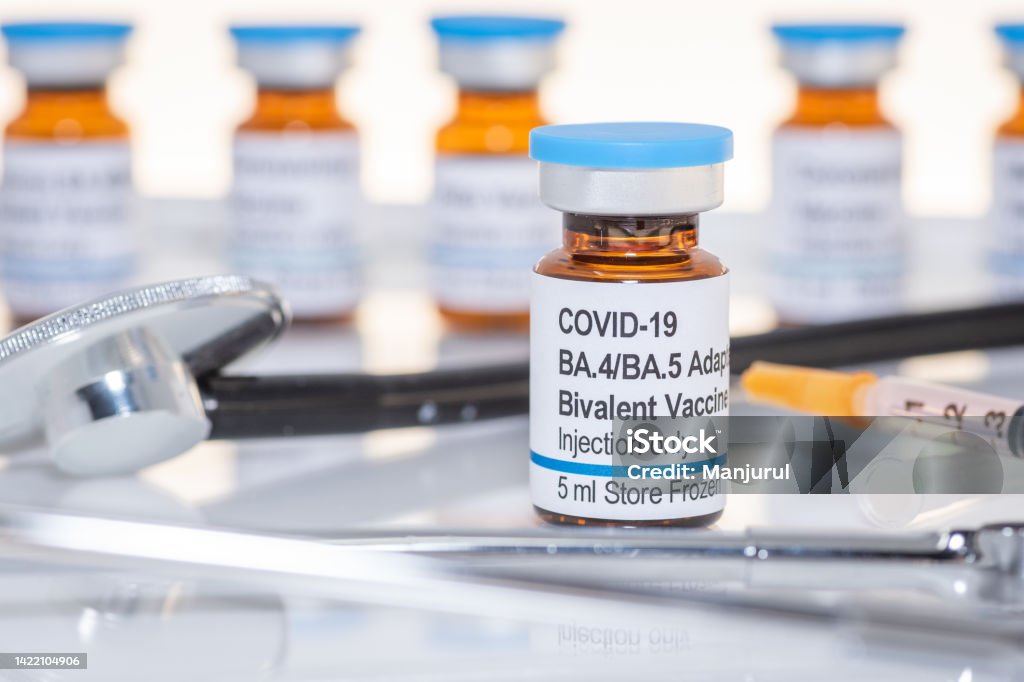 Bivalent COVID-19 Vaccines  omicron BA.4 BA.5 variants Fictitious COVID-19 BA.4 BA.5 vaccine COVID-19 Vaccine Stock Photo
