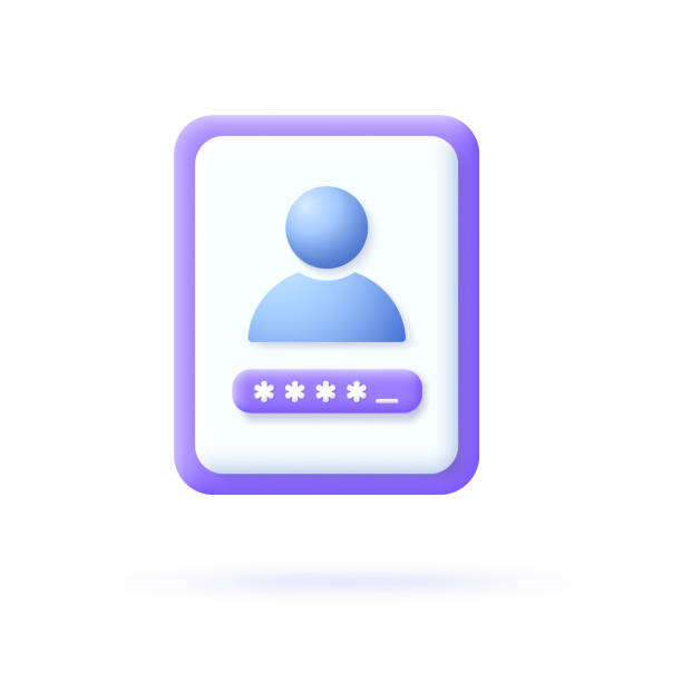 istock 3d login page icon. Symbol of registration, password form, authentication. Vector illustration. 1422113223