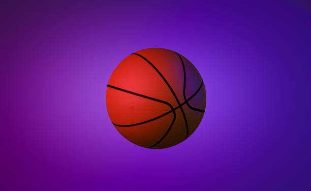 Basketball mock up with neon lighting