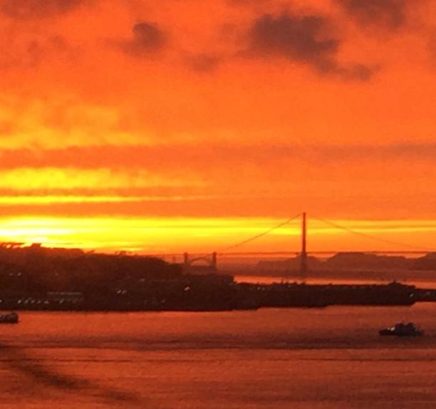 istock Golden Gate Bridge & Golden Sky - San Francisco, CA 1422117447