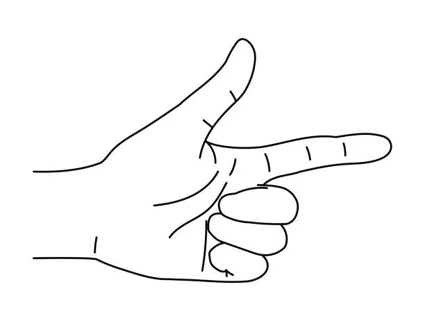 Vector illustration of Pointing hand isolated vector illustration.