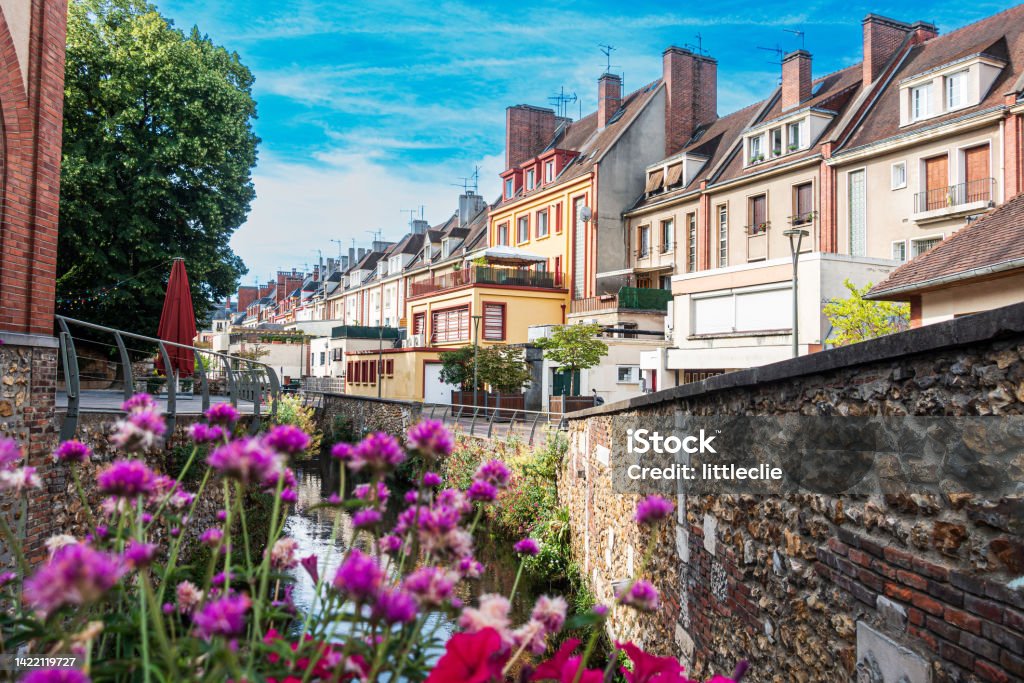 Street view of old village Evreux in France Evreux Stock Photo