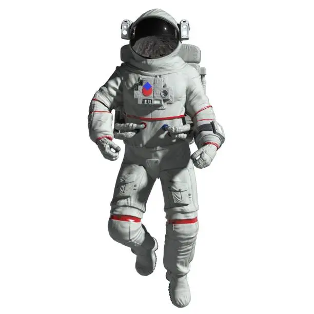 Photo of Astronaut 3d illustration isolated on white background