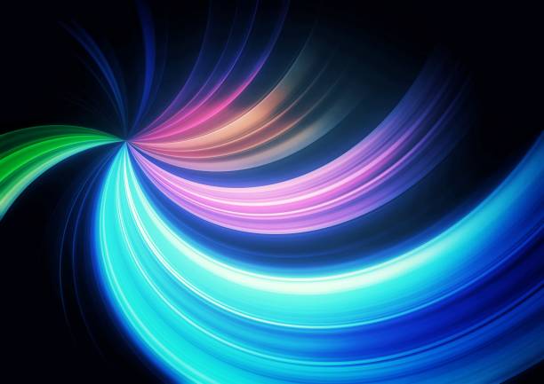 istock Abstract background with swirling colorful light lines 1422123974