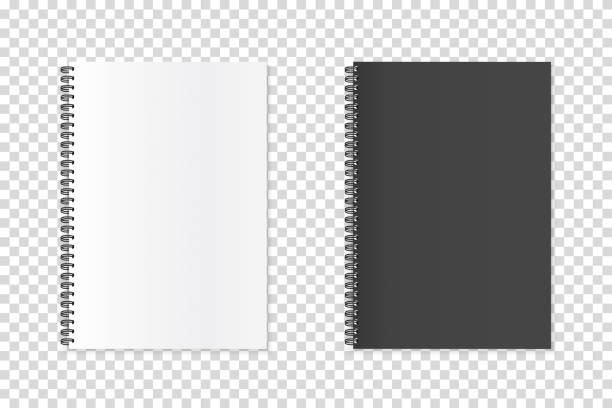 スパイラルノートブックテンプレート - 透明な背景にコピースペースが分離されたベクターモックアップイラスト - spiral notebook spiral ring binder blank点のイラスト素材／クリップアート素材��／マンガ素材／アイコン素材