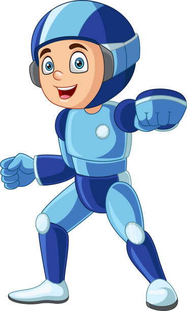 Cartoon Cute Boy Wearing Humanoid Robot Stock Illustration - Download Image  Now - Futuristic, Heroes, Adult - iStock