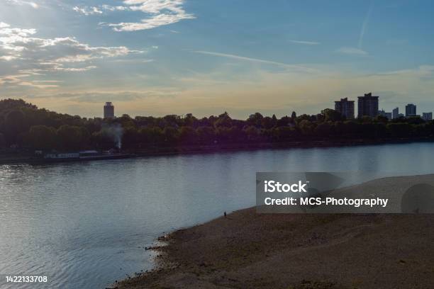 Rhein River In Cologne In The Evening Stock Photo - Download Image Now - Built Structure, City, Cityscape