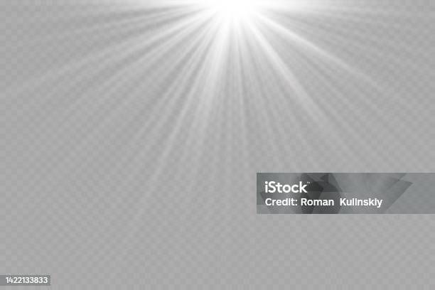 빛 효과 밝은 별 투명 한 배경에 빛이 폭발합니다 밝은 태양 광선에 대한 스톡 벡터 아트 및 기타 이미지 - 광선, 그라데이션 ...