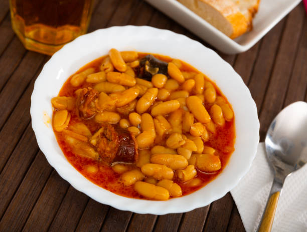 istock Asturian beans stew Fabada with pork, morcilla and chorizo 1422135512