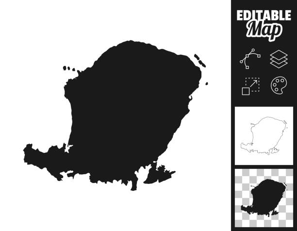 ロンボク島はデザインのためのマップ。簡単に編集可能 - west nusa tenggara点のイラスト素材／クリップアート素材／マンガ素材／アイコン素材