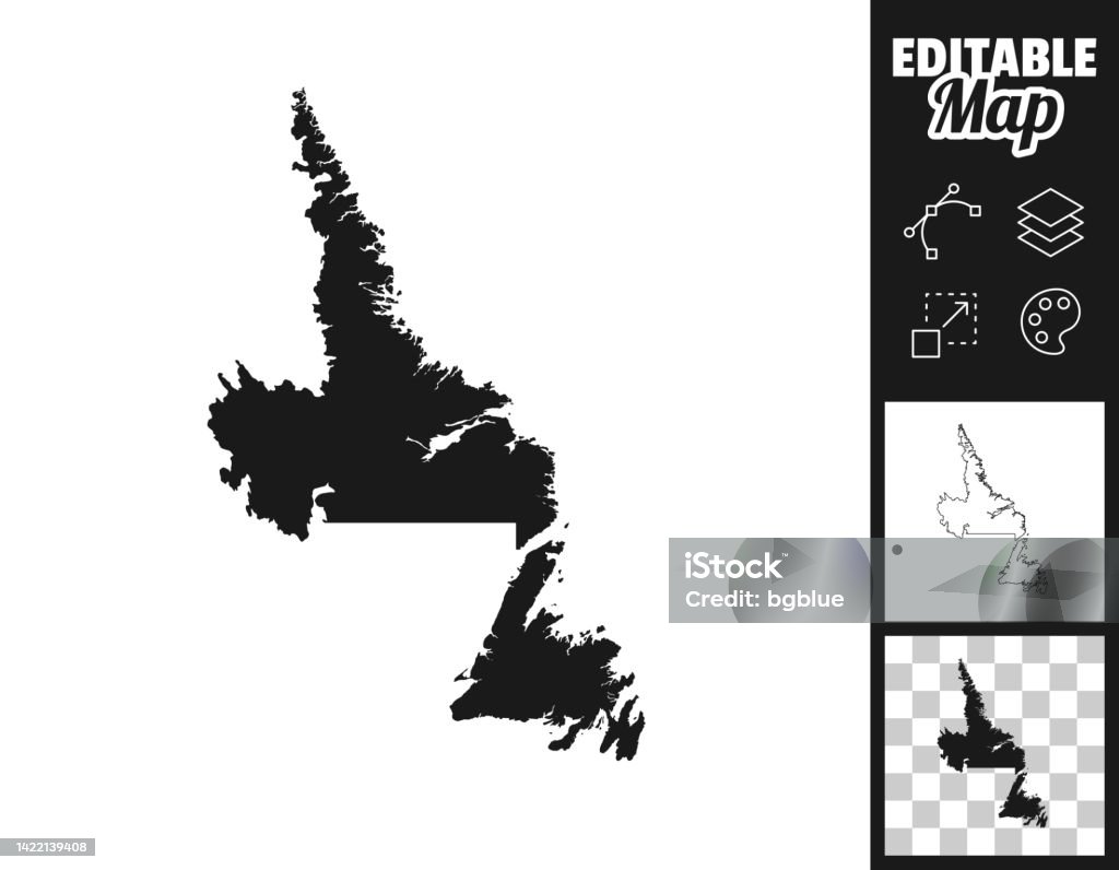 Labrador Map Simple Image Newfoundland And Labrador Maps For Design Easily Editable Stock ...