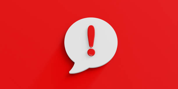 istock Red Abstract icon with exclamation mark for concept design. Abstract concept. Attention sign. Investment business. Inflation concept. Concept art. Warning sign. 1422139779