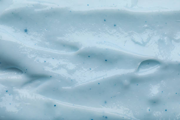 istock Closeup view of light blue body cream as background 1422144529