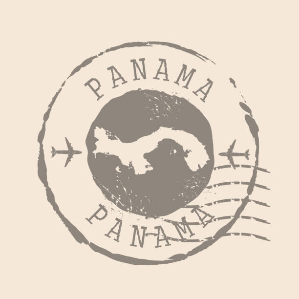 ilustrações de stock, clip art, desenhos animados e ícones de stamp postal of  panama. map silhouette rubber seal.  design retro travel. seal of map panama grunge  for your design.  eps10 - panama