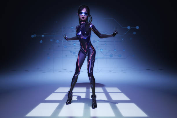 istock Artistic 3D illustration of a cyborg 1422151944