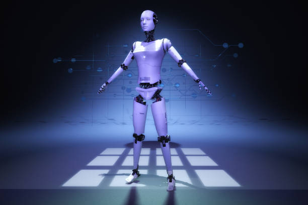 istock Artistic 3D illustration of a cyborg 1422151956