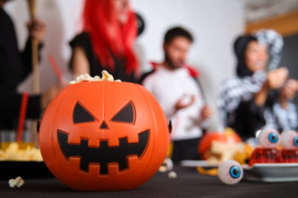 istock Pumpkin at a Halloween party. 1422153056