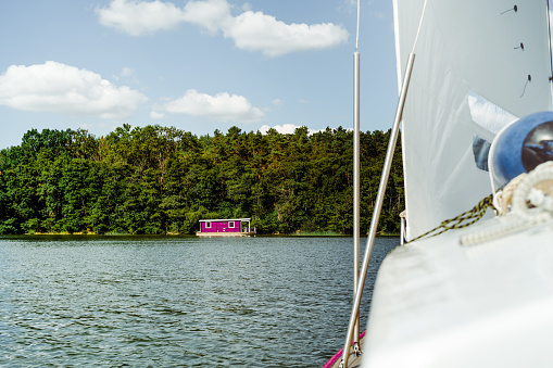 Houseboat on lake in Germany, Summer Adventure Vacations, Brandenburg State