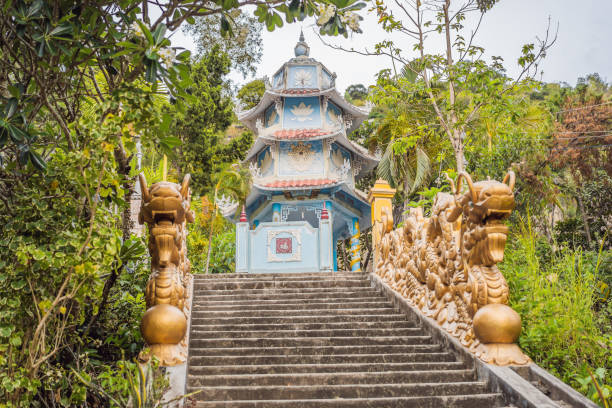 istock Vietnamese small Buddhist temple with dragons in the forest 1422160136