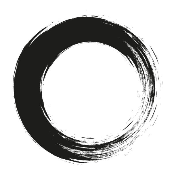istock vector brush strokes circles of paint on white background. Ink hand drawn paint brush circle. Logo, label design element vector illustration. Black abstract circle. Frame. 1422177547
