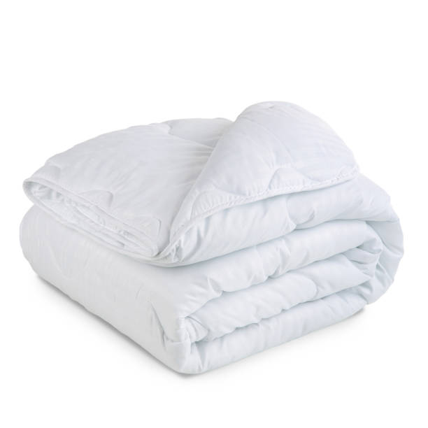 oreiller et couverture de linge de lit en tissu matelassé avec des caractéristiques de couture et de traitement - roll away bed photos et images de collection