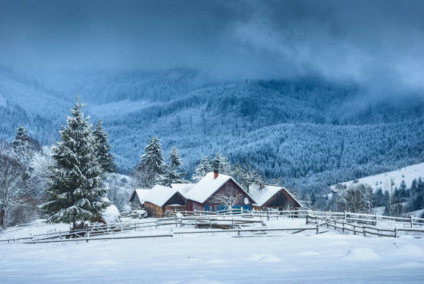 istock Village covered by fresh january snow 1422193397