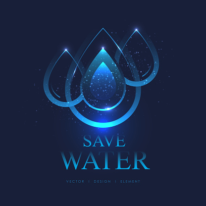 Save Water Modern line vector logo stock illustration