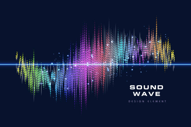 schallwelle-equalizer-vektor-design - sound wave spotted radio wave backgrounds stock-grafiken, -clipart, -cartoons und -symbole