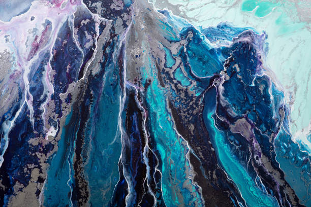 istock Abstract paint in white and blue colors as interior part. 1422197009