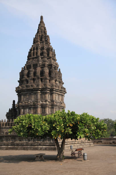 Hindu temple of Prambanan against sky, Yogyakarta, Java, Indonesia.