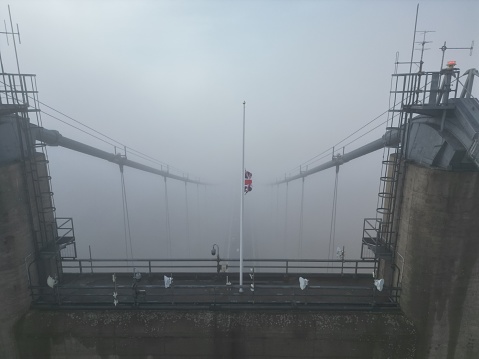 The Humber Bridge, near Kingston upon Hull, East Riding of Yorkshire, England, is a 2.22 km single-span road suspension bridge spanning the humber estuary  and  opened to traffic on 24 June 1981