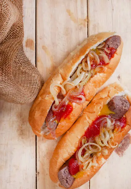 Photo of rustic South African Boerewors rolls